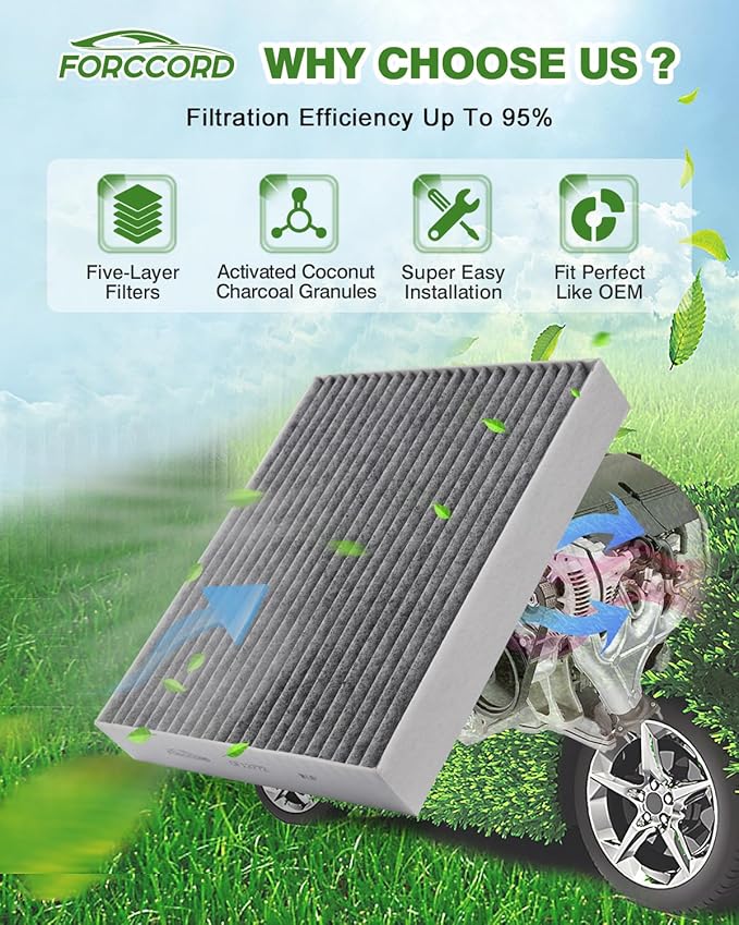 Cabin & Engine Air Filter Fit for Nissan Altima 2026 2025 2024 2023 2022 2021 2020 2019 2.5L Gas Only Activated Carbon Cabin Filter Replacement 272775NA1A CA12551 Car Accessories