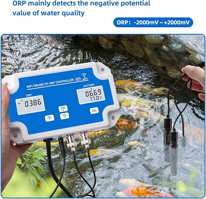 Digital Tester PH Meter Smart WiFi Online PH ORP Temp Aquarium Water Quality Tester Monitor Controller for Swimming Pool Spa Soilless Cultivation