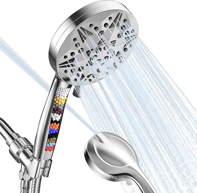 Clarston Filtered Shower Head with Handheld, 10 Modes High Pressure Detachable Showerhead with Filters, Showerheads Filter for Hard Water, Anti-Clog Silicone Nozzles, Removes Chlorine & Heavy Metals