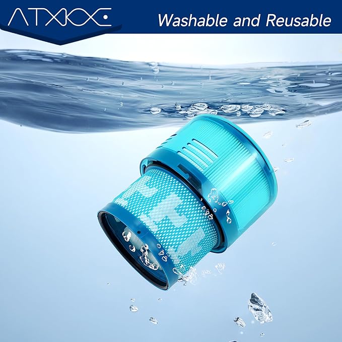 ATXKXE Gen5 Filter Replacement filter, Compatible with Dyson Gen5detect Absolute, Gen5outsize Absolute, Gen5detect Fluffy Cordless Vacuum Cleaner, 3 Pack Filters and 1 Clean Brush - AquaVibe