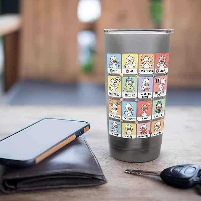 Autism ACC Communication Non Verbal Love Silly Goose Cute Stainless Steel Insulated Tumbler