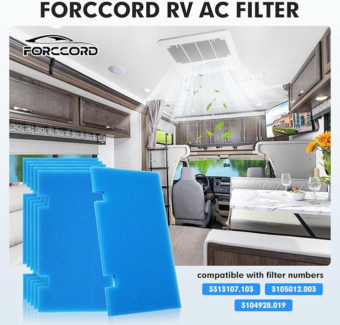6-PCS RV Air Conditioner Filter RV AC Replacement RV Air Filters 3313107.103,3105012.003 Filters For Dometic Air Grille 14" x 7.5" MERV 6 Air Filters Reusable and Washable - AquaVibe