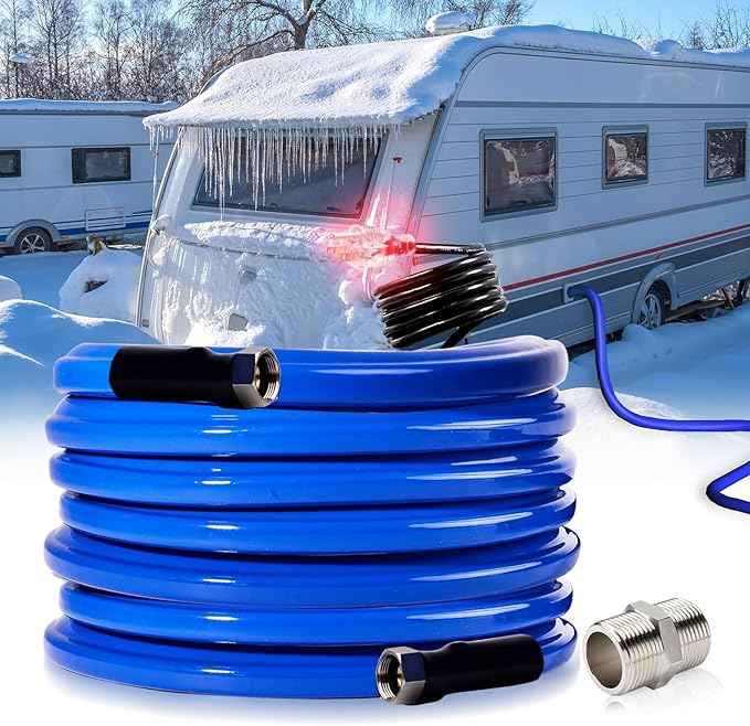 50FT Heated Water Hose for RV,Rv Heating Water Hose,-45 ℉ Antifreeze Heated Garden Water Pipe,Rv Accessories for Camper