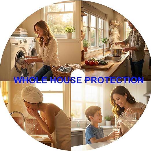 20" x 4.5" Whole House Water Filter Housing with Bottom Drain Port - 1" NPT Brass Ports, BPA-Free Blue Sump, Double O-Ring Leak-Proof - Fits All Standard 20x4.5 Filters