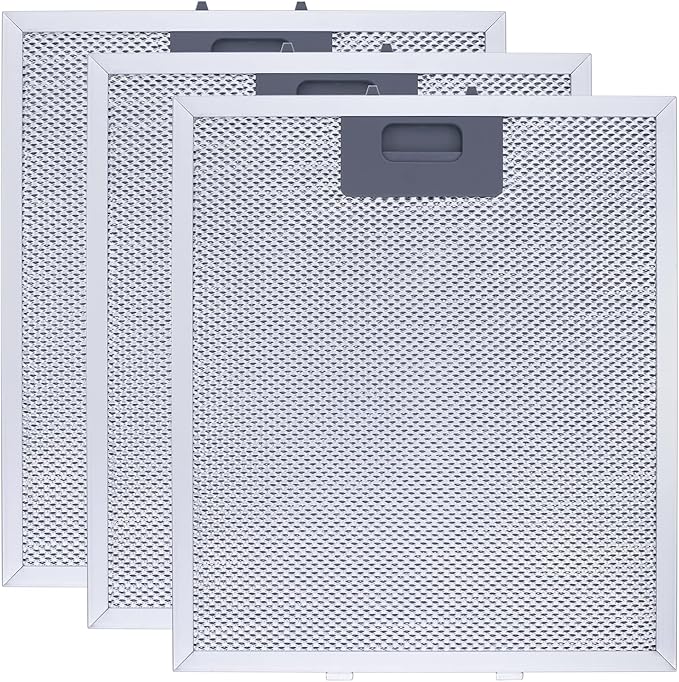 Upgraded W10169961A Range Hood Filter Replacement, Fits Whirlpool, Ikea, Kitchen Aid, Jenn Air, Aluminum Mesh Hood Grease Filter 10.5x12Inch, HR Huare Technology Aluminum Range Hood Vent Filters,3PCS