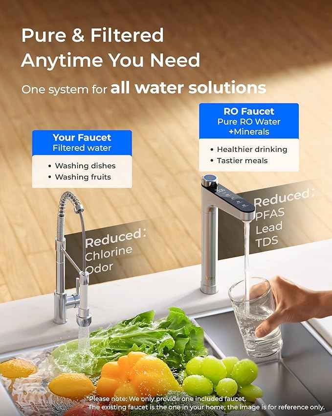 [ Dual Flow ] Waterdrop X12-PRO 1200 GPD Reverse Osmosis Water Filter, Alkaline Mineral pH+, NSF/ANSI 58&372 Certified, Tankless Reverse Osmosis System, 11-Stage, Smart Faucet, BPA Free