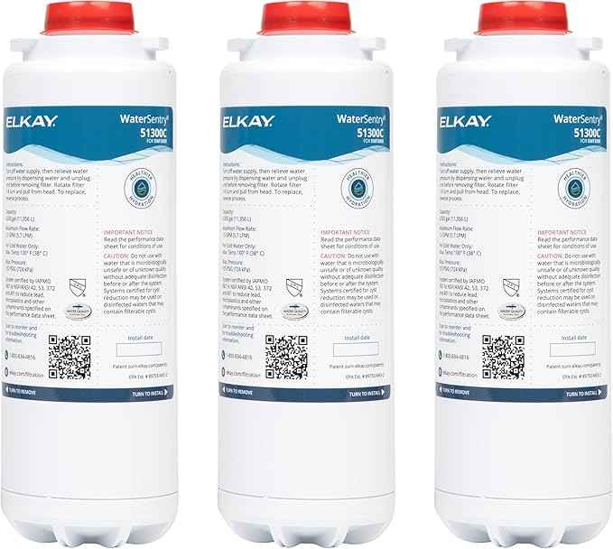 Elkay Genuine WaterSentry 51300C Lead + Microplastics NSF/ANSI Certified Filter (3-Pack)(Bottle Fillers)