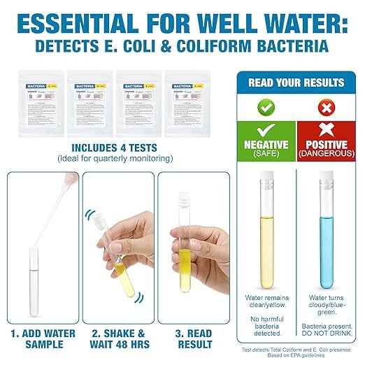 21-in-1 Drinking Water Test Kit for Tap & Well - 120 Strips + 4 Bacteria Tests. Home Water Quality Tester for Lead, Iron, pH, Hardness, Fluoride, Copper, Nitrate. EPA Standard
