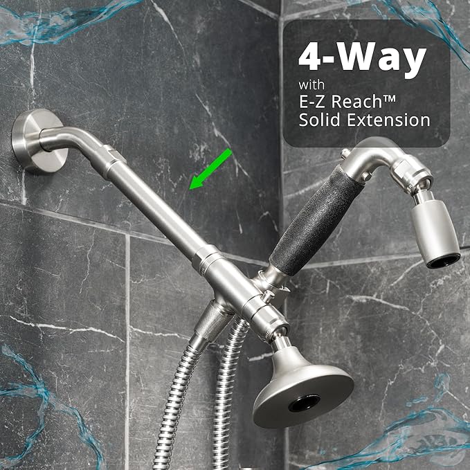 High Sierra® - Solid Lead-Free Metal 4-Way Combo HALF DOME® Fixed and Handheld Shower Head with Hose. Run Separately or Both at Full Flow - 1.8 GPM per Shower Head - Oil Rubbed Bronze Finish