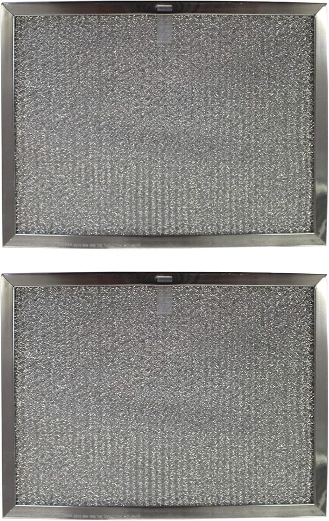 Replacement Aluminum Filters Compatible with Estate W10419114, Sears/Kenmore S99010300, Whirlpool W10419114,G-8125, -11-3/4 x 17-1/4 x 3/8 (PT LS) (2-Pack) - AquaVibe