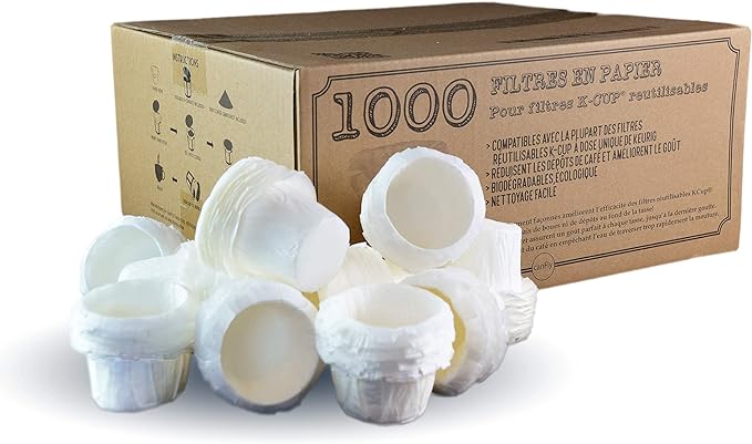 canFly 1000 Disposable K-CUP Paper filters for Keurig single cup coffer filters compatible with Ekobrew, EZ-Cup and other Reusable K-CUP Filters (1000)