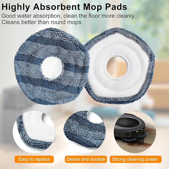 22 Pack Accessories Compatible with Eufy Omni C20 Robotic Vacuum Cleaner Accessory,1 Main Brush, 4 Sweeping Brushes,4 HEPA Filters,5 Dust Bags(Activated Carbon),6 Mop Pads - AquaVibe