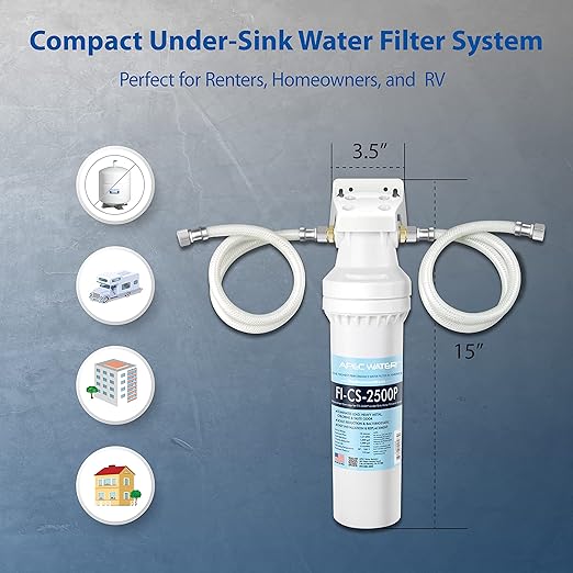 APEC Ultra High Capacity Under Sink Water Filtration System Plus Scale Inhibitor - Premium Quality US Made Filter (CS-2500P)