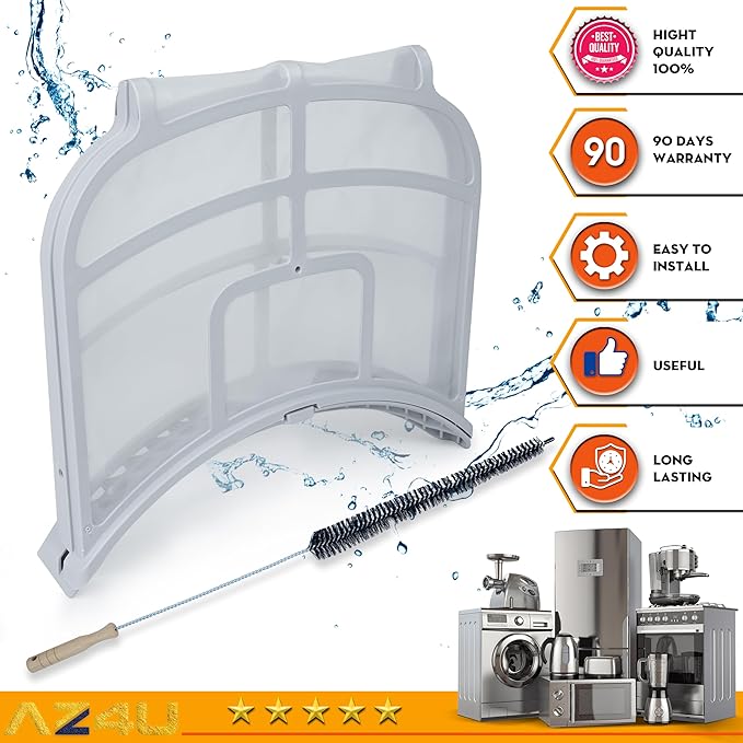 AZ4U ADQ73373201 Replacement For LG True Steam Dryer Lint Trap Replacement, LG Dryer Lint Filter & For Kenmore Elite Dryer Lint Screen Replacement with Cleaner Brush, AP5675511 2656948 PS7787727 Etc