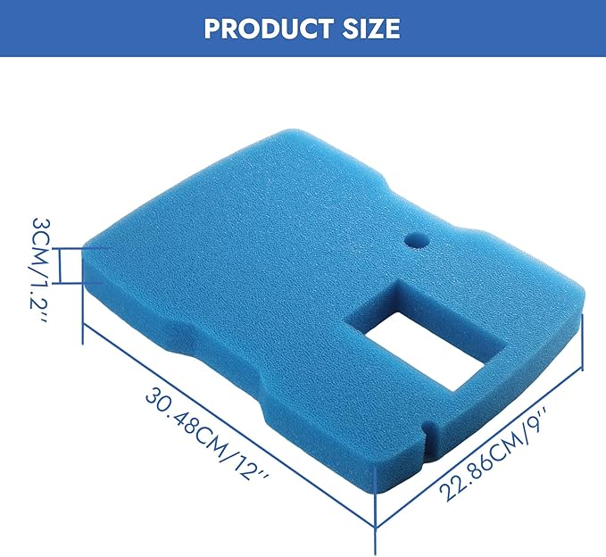 Sponge Filter Pads 2 Pcs Blue Pond Filter Pad for Sunsun 660 GPH Fountain Pump CUF-6000 Filter, for VIVOHOME 530 & 660 GPH Fountain Pump Replacement Parts Pond Pump Filter Sponge Pads