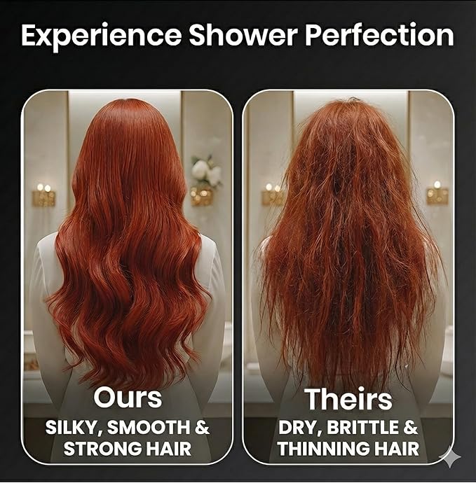 Fiona James Filtered Shower Head – High Pressure Shower Filter for Hard Water, Chlorine Removing, 20-Stage Filtration for Healthy Hair & Skin (Chrome)