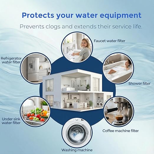 Whole House Water Filter Housing (WH-C10HD), 10" x 4.5" Sediment etc Filter Universal Housing, Pre-Filtration System for Well and City Water, 1" NPT Port, Pressure Release(Clear Housing)