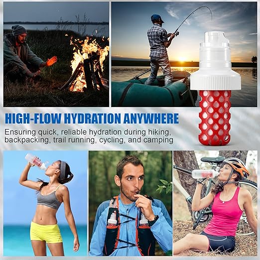 Yerliker 1 Pack Water Filter Replacement Cartridge Compatible with Katadyn BeFree 42mm Openings Wide-Mouth Portable Purifier for Hiking Camping Travel Water Filtration Stamina Sports