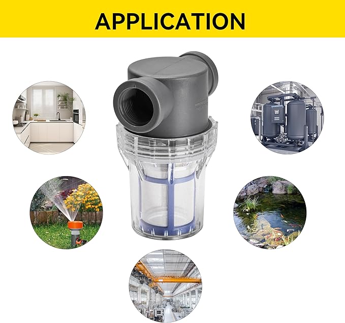 3/4'' Female NPT in-Line Strainer - Garden Hose Filter for High Pressure Washer, Sediment Filter with 100 Mesh Stainless Steel Screen (3/4'' 100 Mesh)