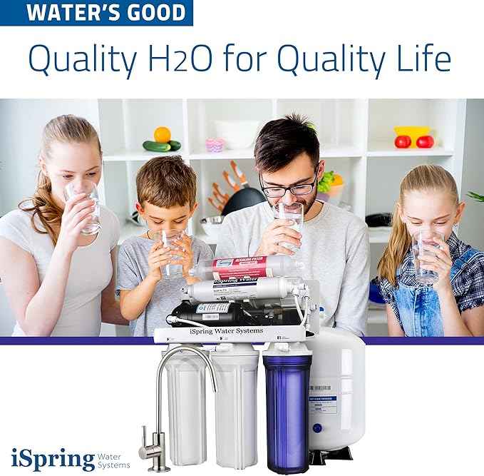 iSpring RCC7P-AK 6-Stage Reverse Osmosis System Under Sink with Alkaline Water Filter and Pump, pH+, 75 GPD, TDS Reduction, RO Drinking Water Filtration System & F19K75 2-Year Replacement Supply Set