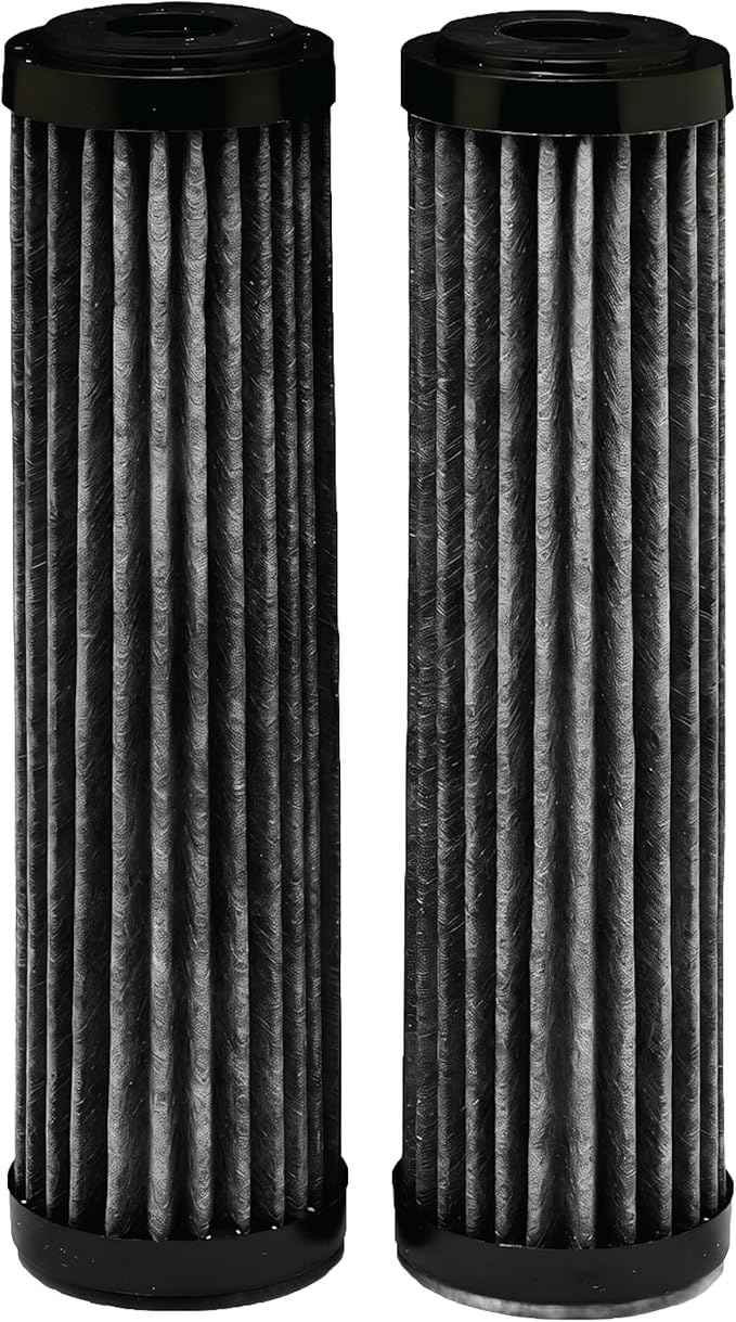 EcoPure EPW2F Premium Fact Universal Whole Home Filter (2 Pack), Dark Gray/Black