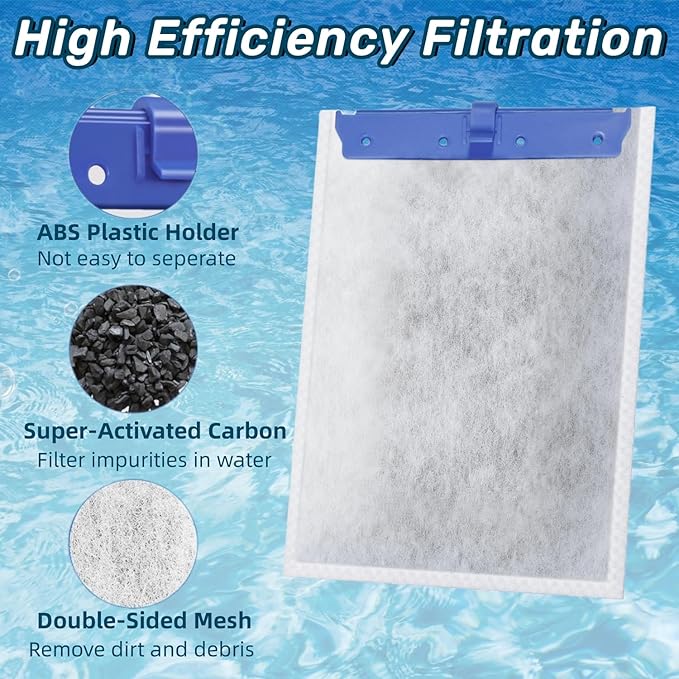 Aquarium Filter Cartridge Compatible with Tetra Whisper Bio-Bag Power Filters, Replacement Filter Cartridges for Tetra ReptoFilter Cartridges Aquariums (12 Packs, Large)