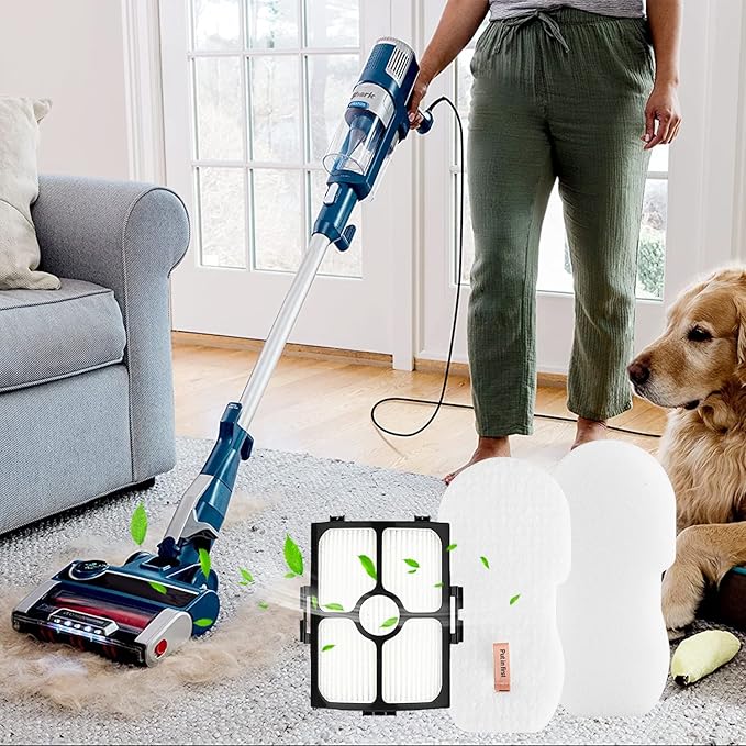 HZ4002 Filter Replacement for Shark HZ3002 HZ3000 Stratos Ultralight Corded Stick Vacuum Accessories Spare Part, 2 HEPA & 4 Foam & Felt Filters Kit, Compare to Part # XFFKHZ3000 XHFHZ3000 - AquaVibe