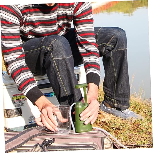Abaodam 1pc Portable Emergency Water Pump Compact Water Purifier for Camping Hiking and Outdoor Activities Removes Sediment Design