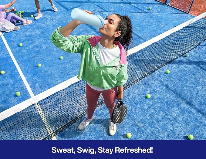 POWCAN 26 oz Insulated Water Bottle with 2-in-1 Straw and Spout Lid, Keep Cold 24H, Leak-Proof, Fits in Car Cup Holder, Stainless Steel Water Bottle for Soccer Lovers, and Sports Fans (NetBreaker USA)