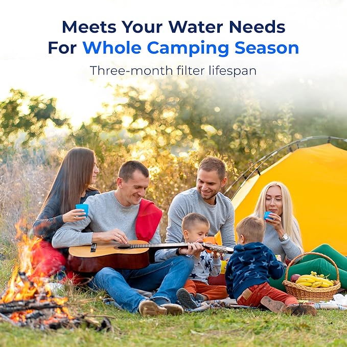 Waterdrop RV/Marine Water Filter, Camper Water Filter, NSF Certified, Garden Hose Filter, Greatly Reduces Chlorine, Bad Taste, Odor, 4 Pack
