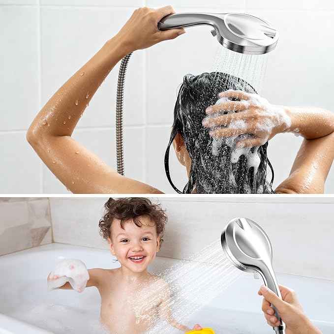 Clarston Filtered Shower Head with Handheld, 10 Modes High Pressure Detachable Showerhead with Filters, Showerheads Filter for Hard Water, Anti-Clog Silicone Nozzles, Removes Chlorine & Heavy Metals
