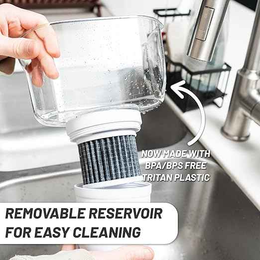Epic Pure XP Water Filter Pitcher with Advanced CoreXchange™ Filter | NSF Certified | Removes PFAS, Lead, Chlorine & More | BPA-Free | Made in USA (White & Bamboo)