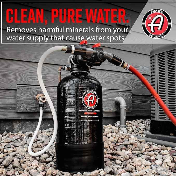 Adam's Polishes Portable Spotless Water Deionizer - Eliminates Water Spots, Spotless Rinse Touchless Detailing - Easy to Use Attaches to Regular Garden Hose (Deionizer)