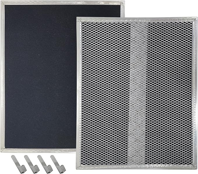 S99010308 Range Hood Charcoal Carbon Filters Replacement For Broan BPSF30 QS WS 99010308 And GE WB02X10707 Non-Ducted Range Hood,13.38 X 10.74 X 0.04 in Pack of 2