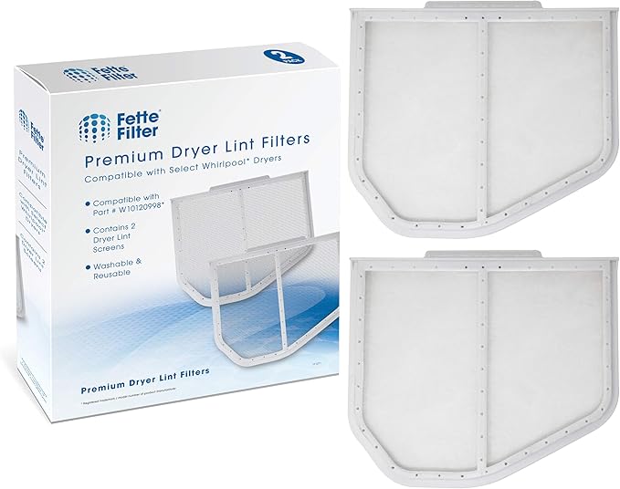 W10120998 Dryer Lint Screen Filter Replacement Part Compatible with Whirlpool Kenmore Maytag Roper Dryers - Replaces W10049360 PS1491676 8066170 W10049370 AP3967919 W10596627 2 QTY
