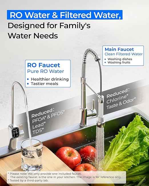 Waterdrop G5P700-Pro Reverse Osmosis System, NSF/ANSI 372 Certified, Dual Flow Reverse Osmosis Water Filter with 6 Months CF Filter, Replacement for WD-G5P700-Pro, Bundle