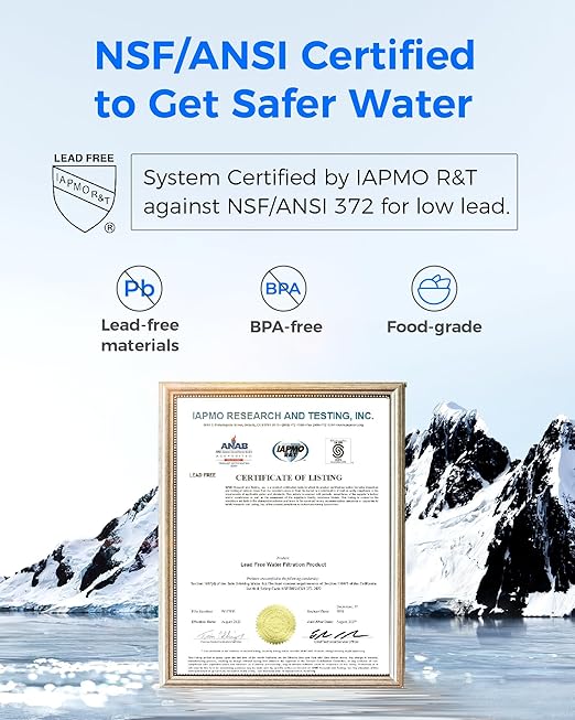 [Alkaline] Waterdrop Water Filter for Sink Faucet, Filter Life Reminder, 320 Gallon Tap Water Filter for Kitchen Sink, NSF Certified Reduces Chlorine, Faucet Mount Water Filtration System, 4 Filters