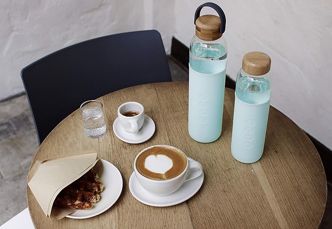 Soma Glass Water Bottle with Silicone Sleeve, BPA-Free, Mint, 25oz