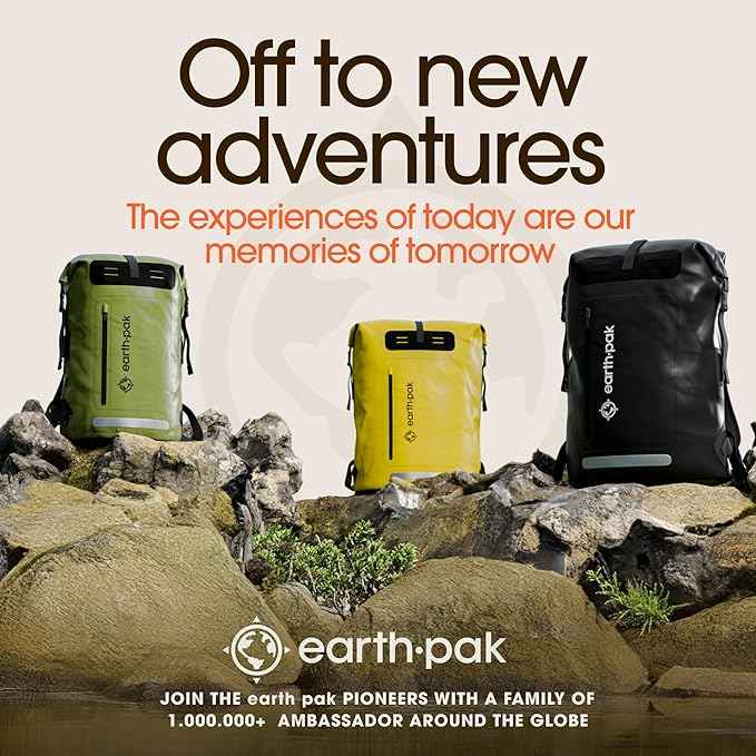 Earth Pak Waterproof Backpack - Heavy Duty Roll-Top Closure with Easy Access Front-Zippered Pocket and Cushioned Padded Back Panel for Comfort with IPX8 Waterproof Phone Case, Blue, 85L, Messenger Bag