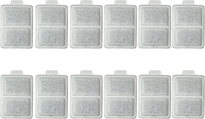 12 Packs Nispira Replacement Small Water Filter Compatible With Whisker City Automatic Pet Fountain For Cat Dog Size 2.75