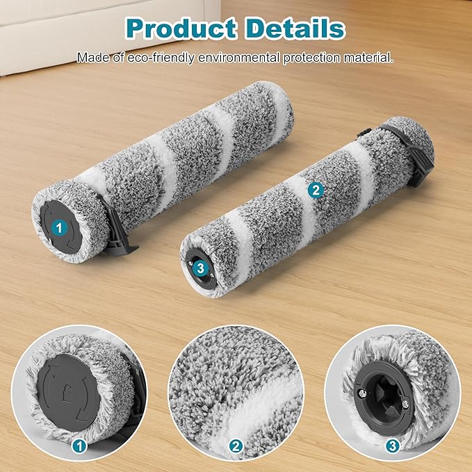 3930F 3933 3930 Brush Roll Filter Replacement Kit for Bissell CrossWave OmniForce Edge Cordless Multi-Surface Hard Floor Cleaner Wet Dry Vacuum, 2 HEPA Filters, 4 ZeroGap Brush Roll, 1 Cleaning brush - AquaVibe