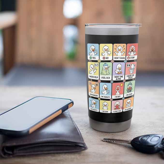 Autism ACC Communication Non Verbal Love Silly Goose Cute Stainless Steel Insulated Tumbler