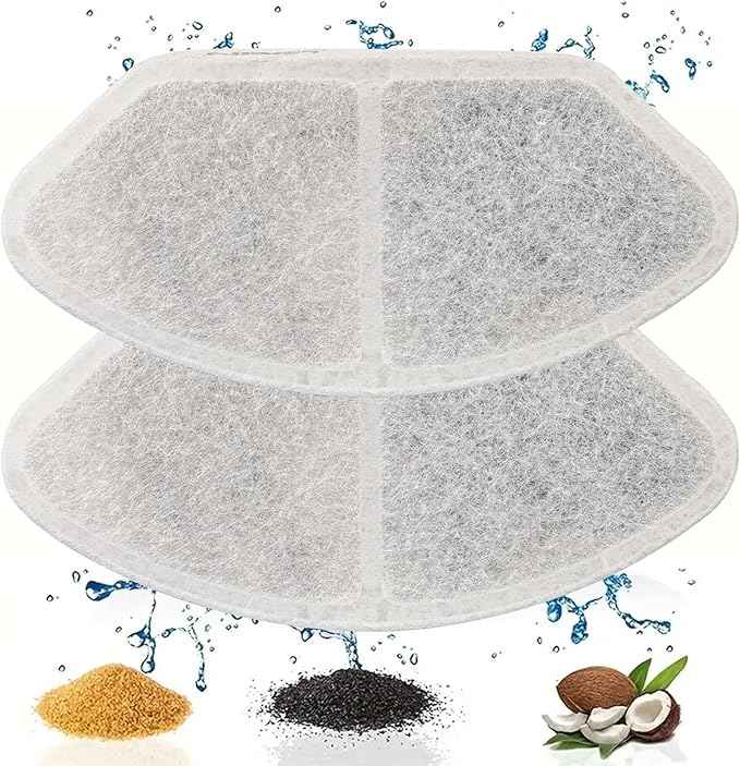 NPET Upgraded Design 4 Pack Replacement Filters for N280 Glass Pet Water Fountain Cat Water Dispenser