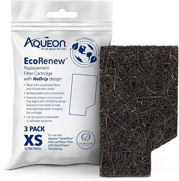Aqueon Aquarium Fish Tank EcoRenew Filter Cartridge, Extra Small 3 Pack - AquaVibe