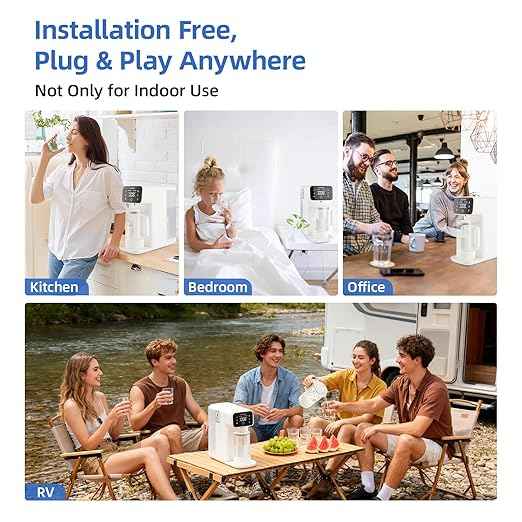 Reverse Osmosis Water Filter Countertop, 6 Stage Ro Water Filtration System with Remineralization Glass Pitcher, 4:1 Pure to Drain, TDS Real-Time Displaying, 4L Capacity Tank for Home Office