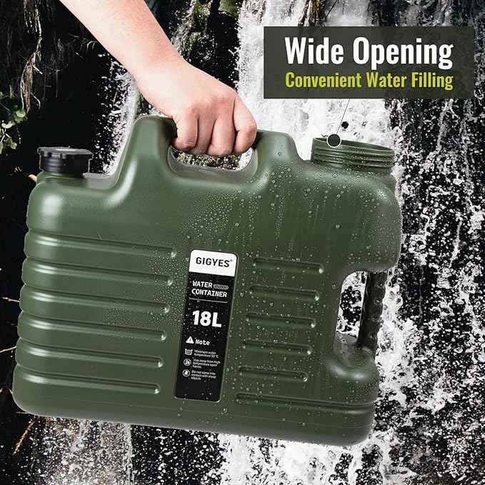 5 Gallon Camping Water Jug with Spout, Portable BPA Free Water Container with Spigot for Outdoor Hiking