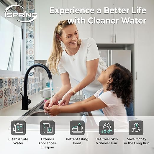 iSpring Elite Series Whole House Central Water Filtration System with Automatic Control Head, Reduces Chlorine, Chloramine, PFAS, Lead
