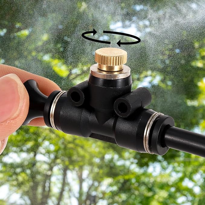 Brass Misting Nozzle Plug 12pc Heavy Duty 10/24 Screw Thread Misting Nozzle Plug for Raised Garden Bed Backyard Outdoor Cooling System
