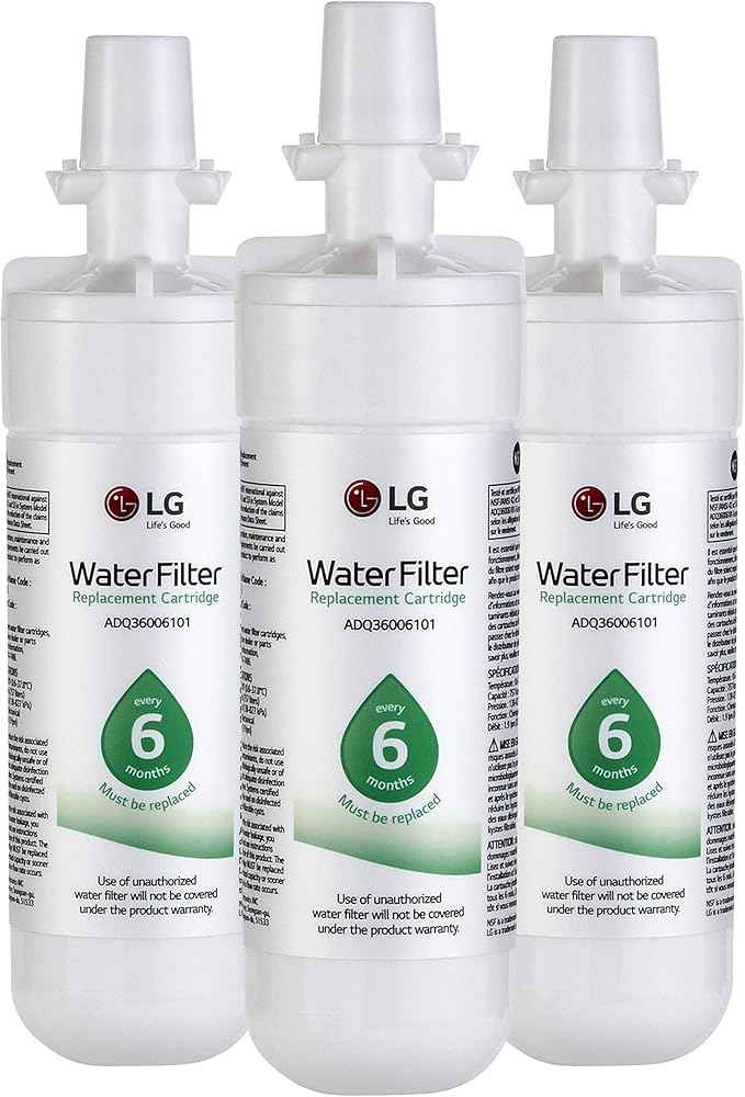 LG LT700P LT700P3 Refrigerator Water Filter, 3 Count (Pack of 1), White