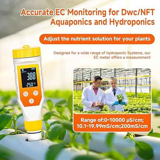 Hydrogen Water Tester,PH Meter 7 in 1 H2/TDS/EC/ORP/Salt/Temp with ATC & Backlight,Hydrogen Water Tester for Filtered Water, TDS Meter for Juice,Coffee,Your Plants.